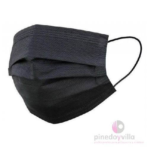 Imagen de Mascarilla médica desechable negra 3 capas 50uds.
